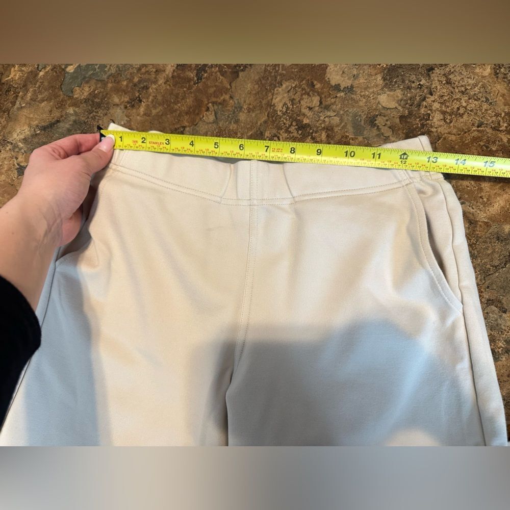 Madewell Size Small Beige Ponte Wide Leg Pants Elastic Pull On Waist Stretchy - Picture 14 of 15